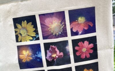 a spring canvas bag of my UV light flower photography available for $25 + shipping!